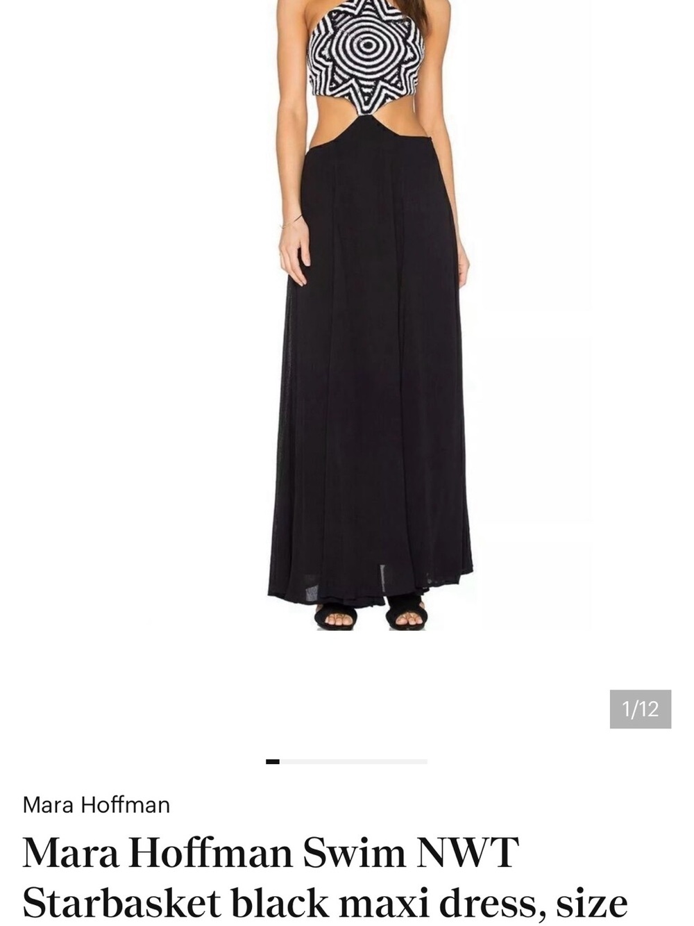 Mara Hoffman Black and White Starbasket Maxi Dress